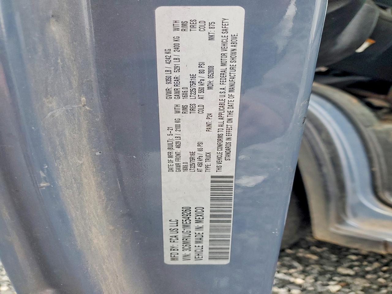 2021 Dodge RAM Promaster 3500 Delivery Van