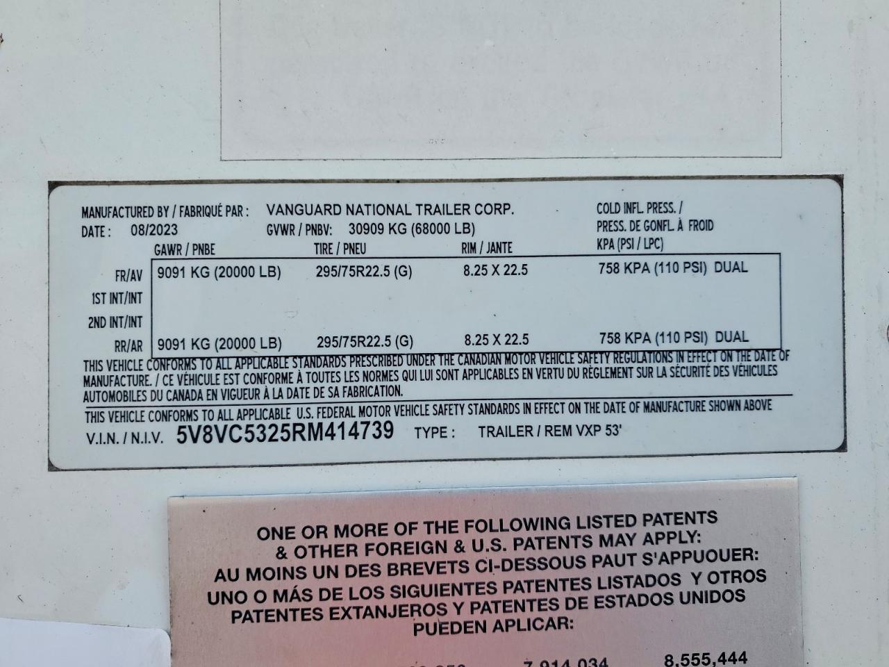 2024 Vanguard Trailer Trailer