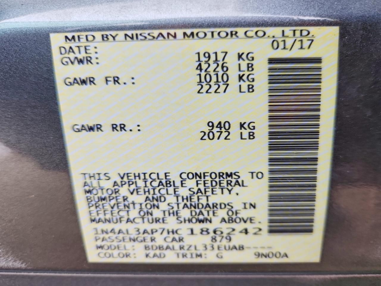 2017 Nissan Altima 2.5