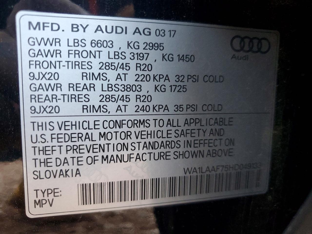 2017 Audi Q7 Premium Plus