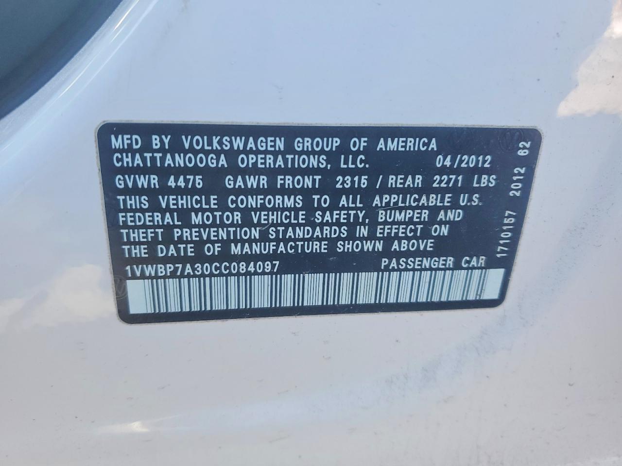 2012 Volkswagen Passat se