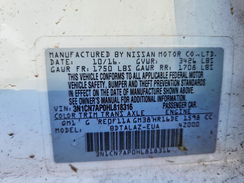 2017 Nissan Versa 1.6 s Plus