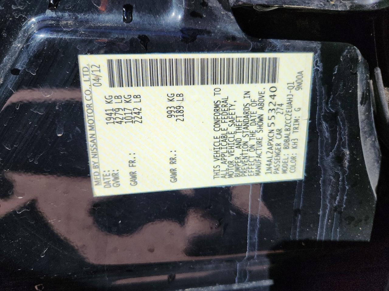2012 Nissan Altima Base