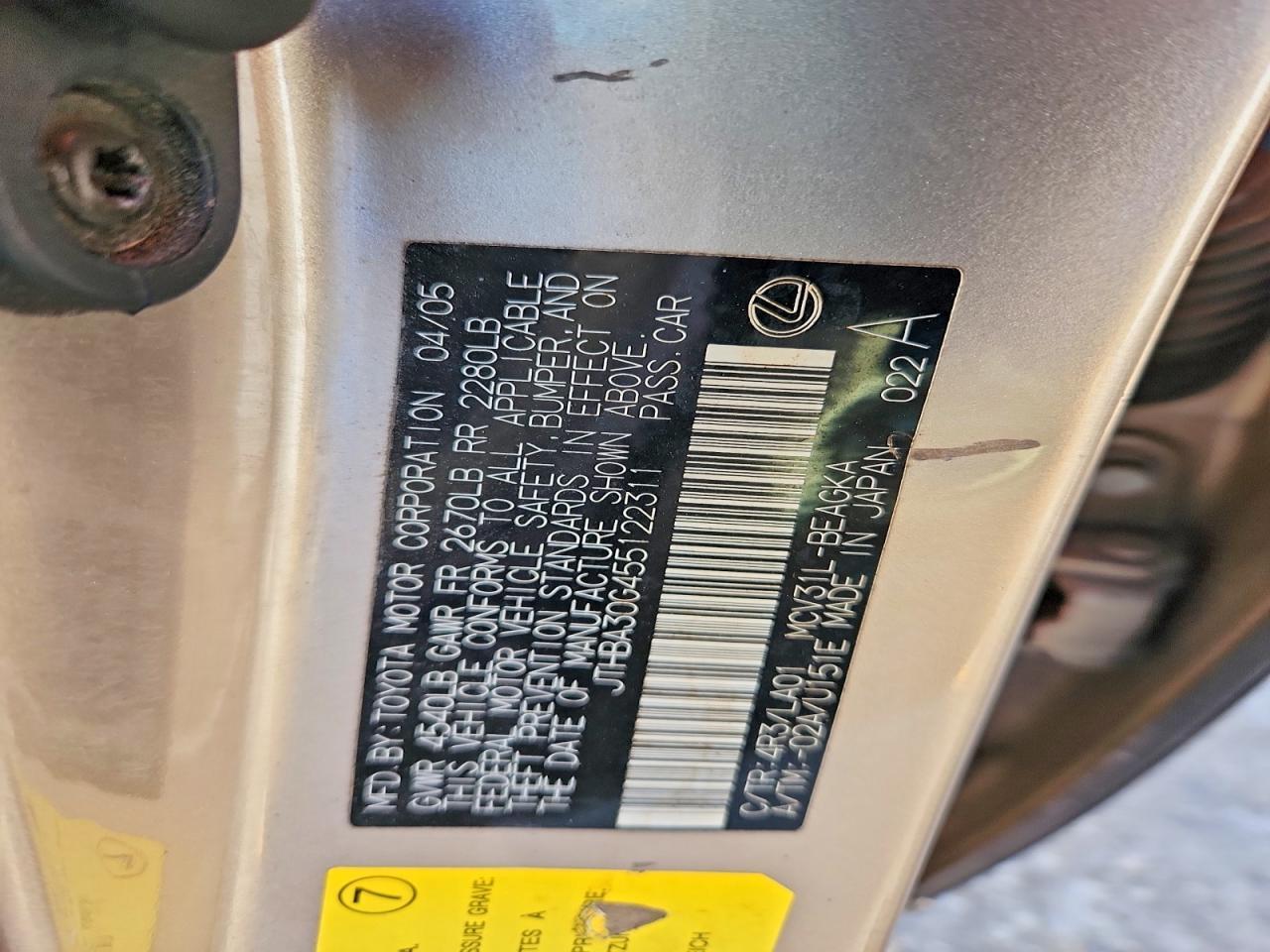 2005 Lexus Es 330 Base