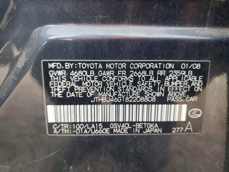 2008 Lexus Es 350 Base