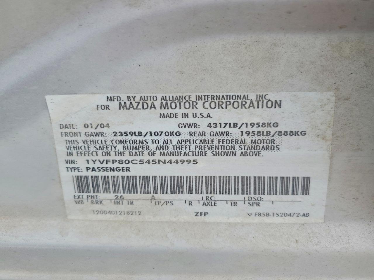 2004 Mazda 6 I