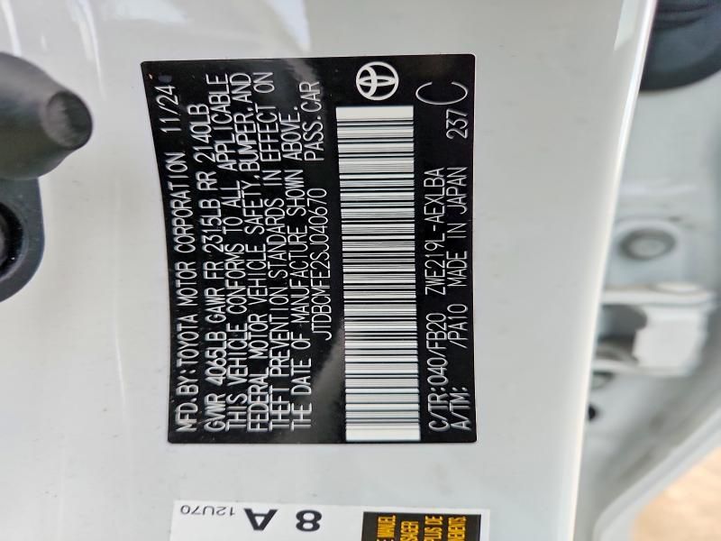 2025 Toyota Corolla Hybrid le