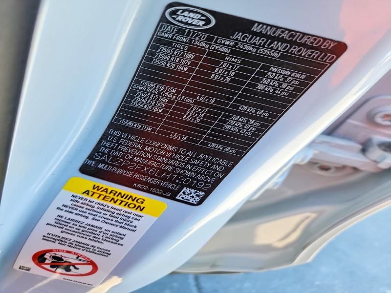 2020 Land Rover Range Rover Evoque se