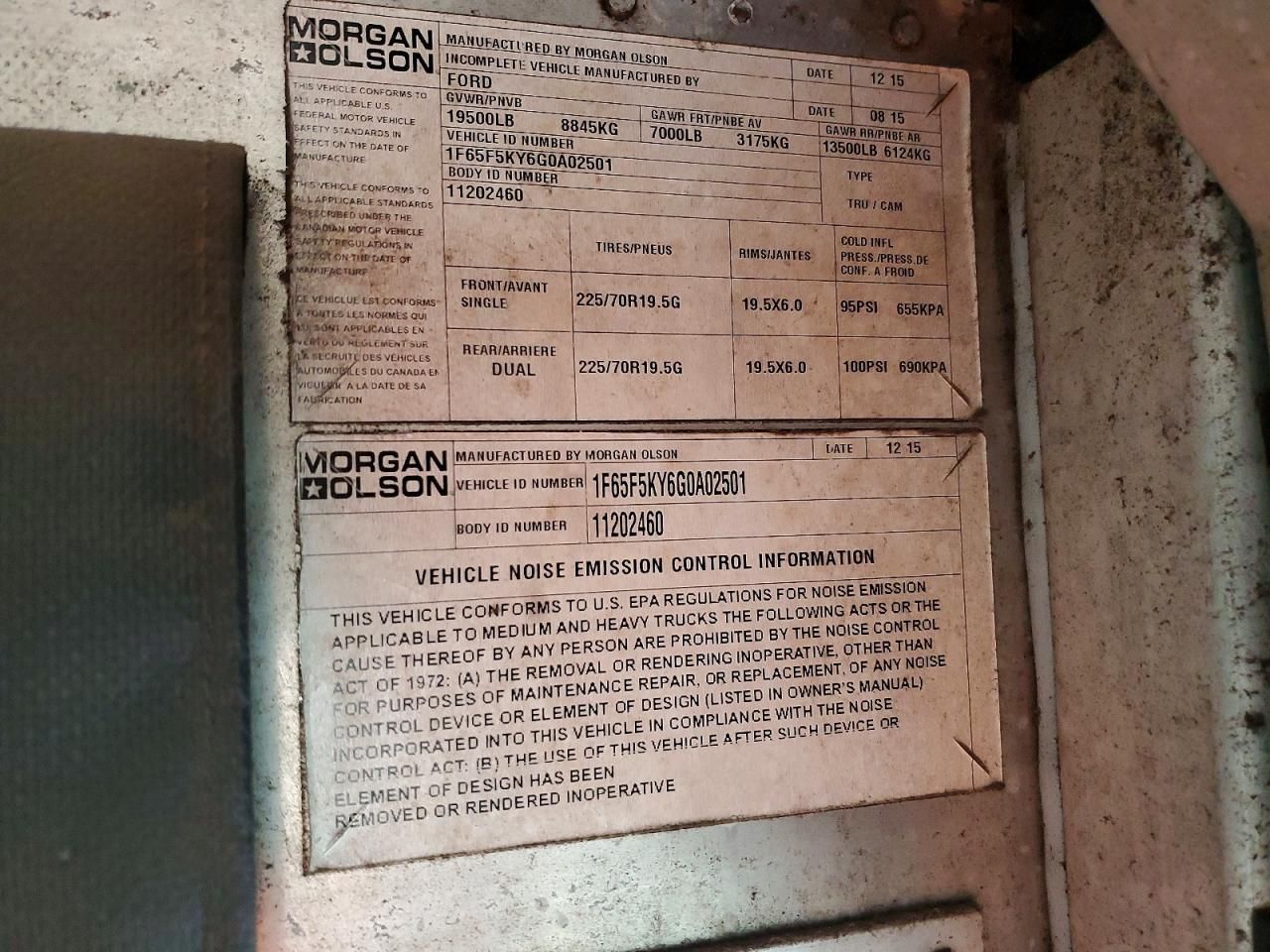 2016 Ford F59 Delivery Truck