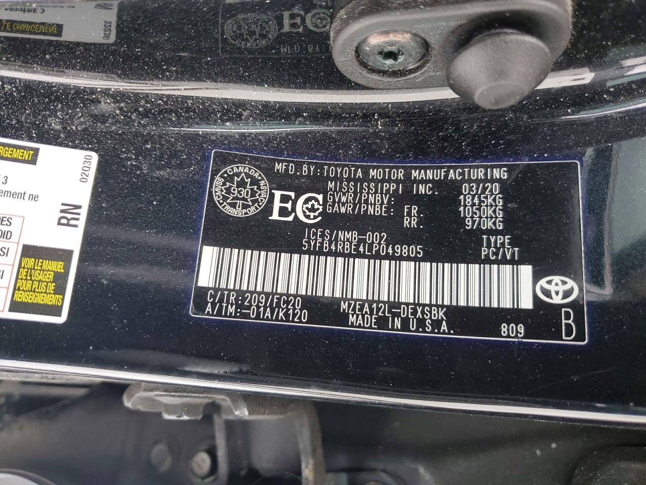 2020 Toyota Corolla se