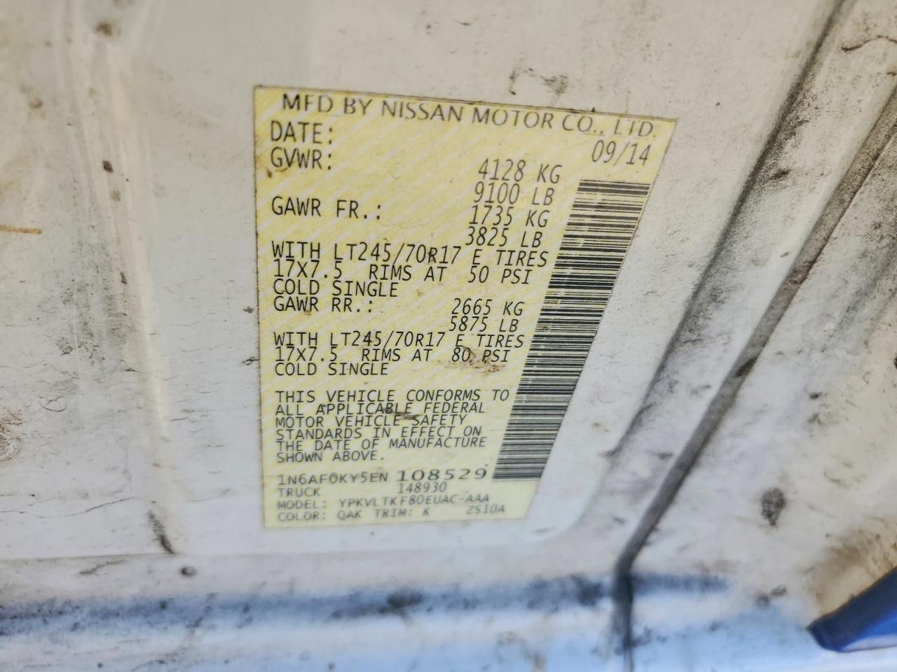 2014 Nissan NV 2500 Delivery Van