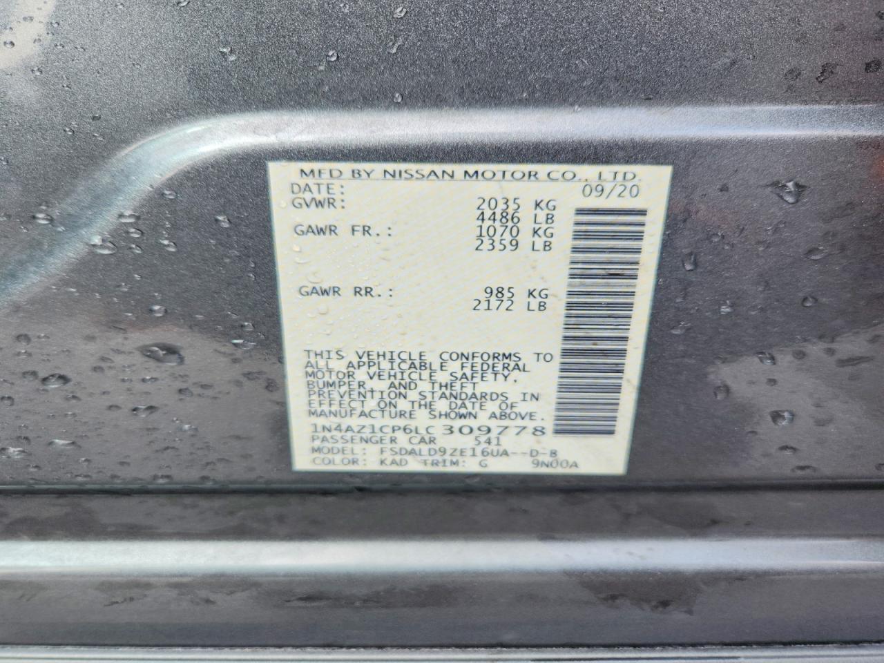 2020 Nissan Leaf sv