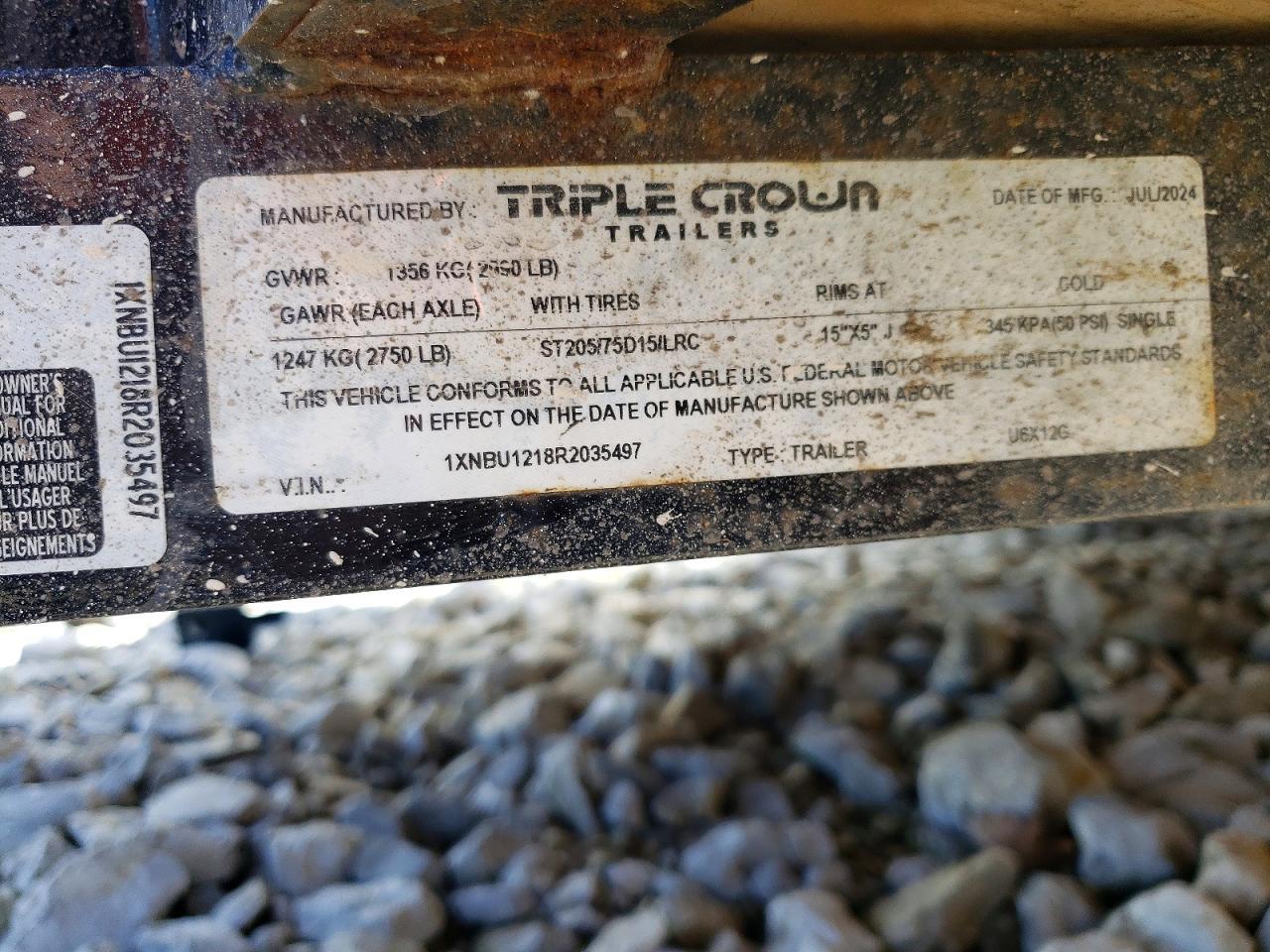 2024 Triple Crown U6X12G Utility Trailer