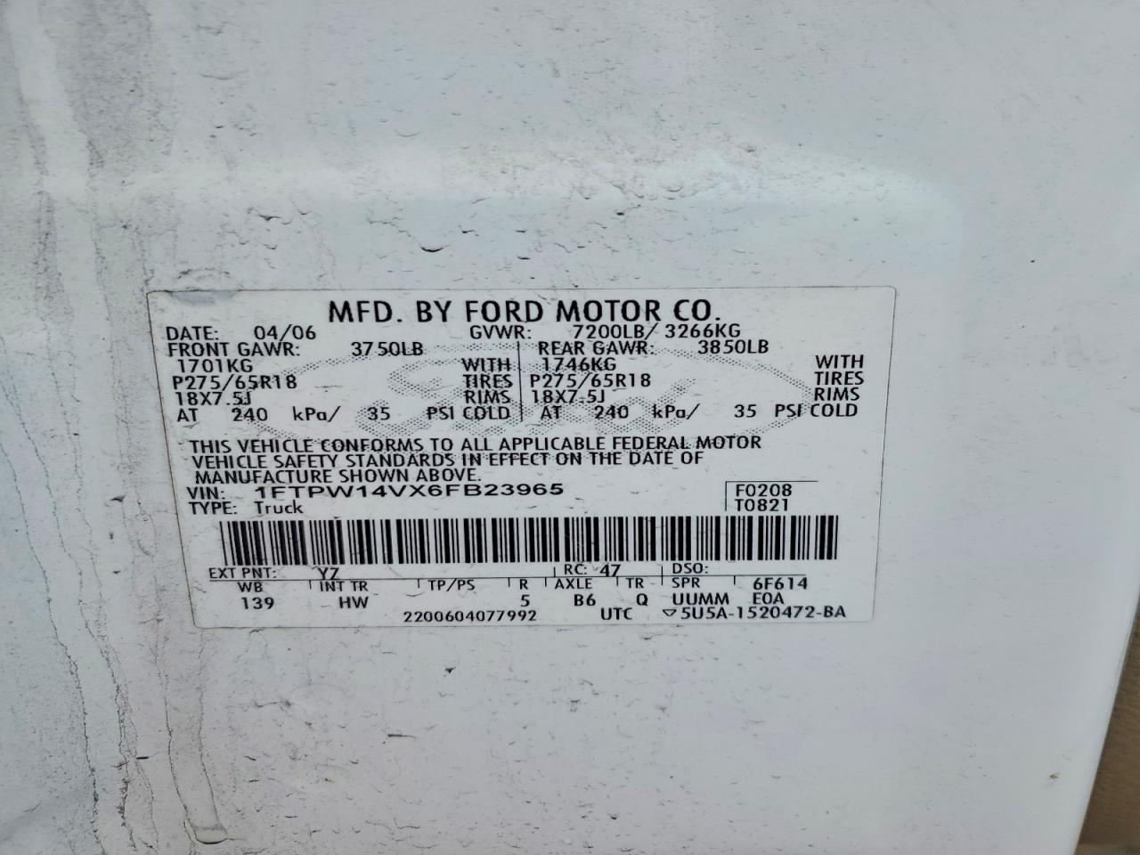 2006 Ford F150 Supercrew