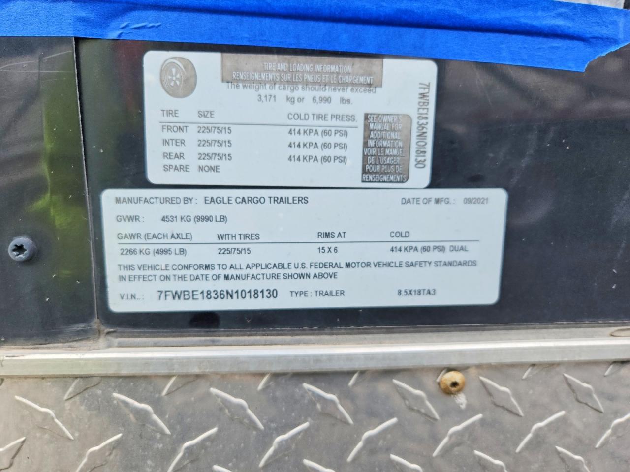 2022 Eagle Cargo 8.5X18TA3 Enclosed Cargo Trailer