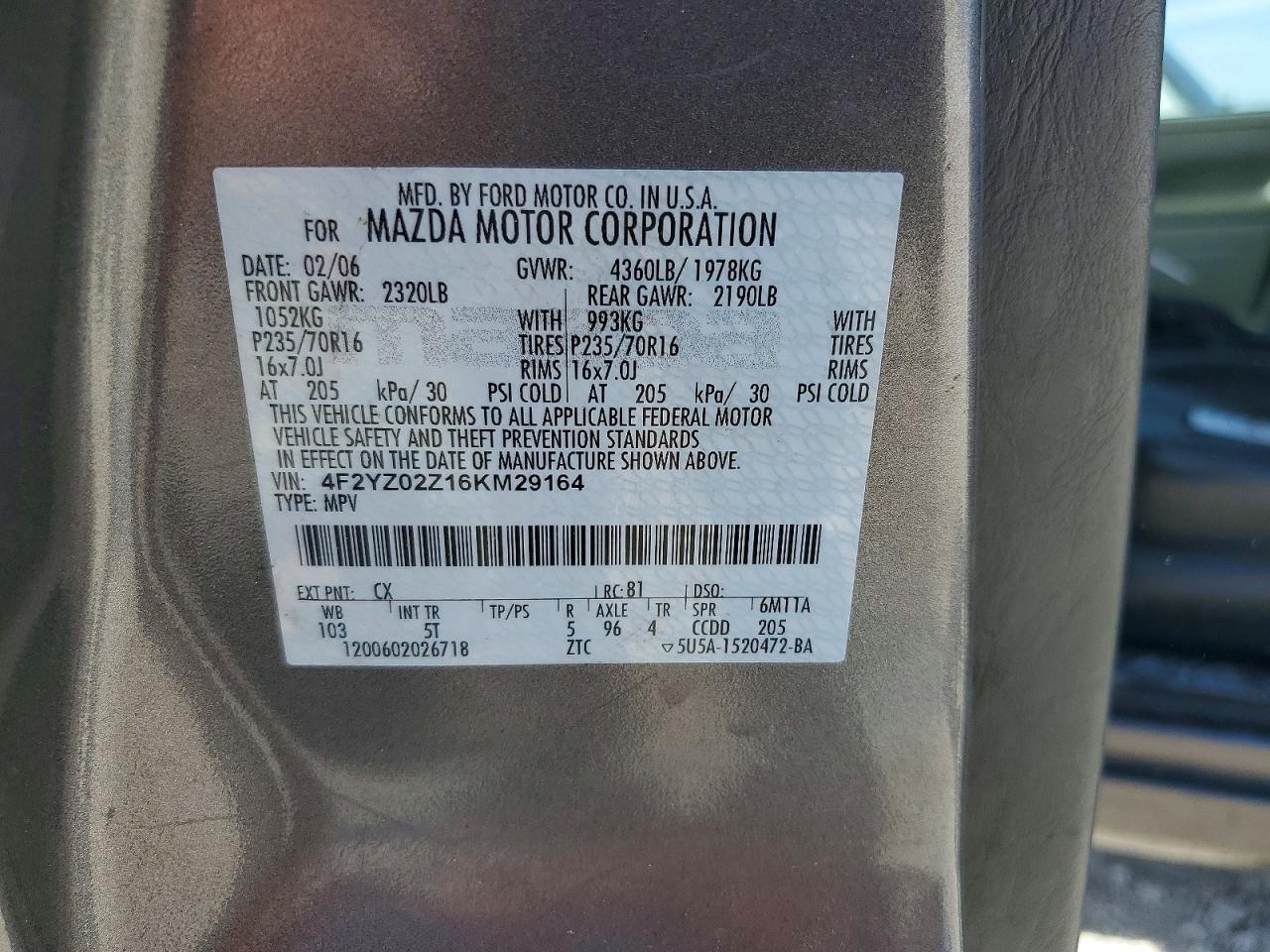 2006 Mazda Tribute i