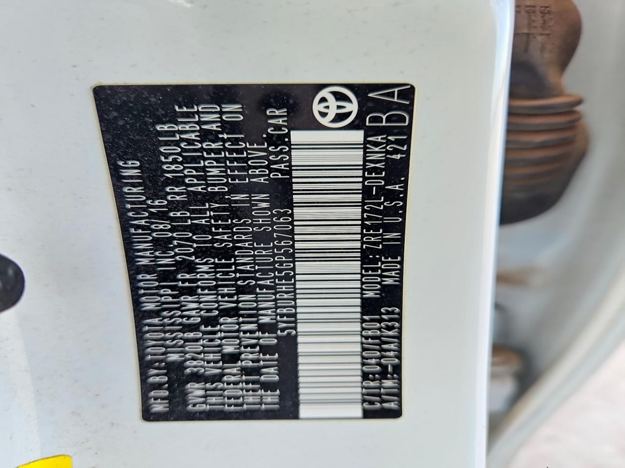 2016 Toyota Corolla l