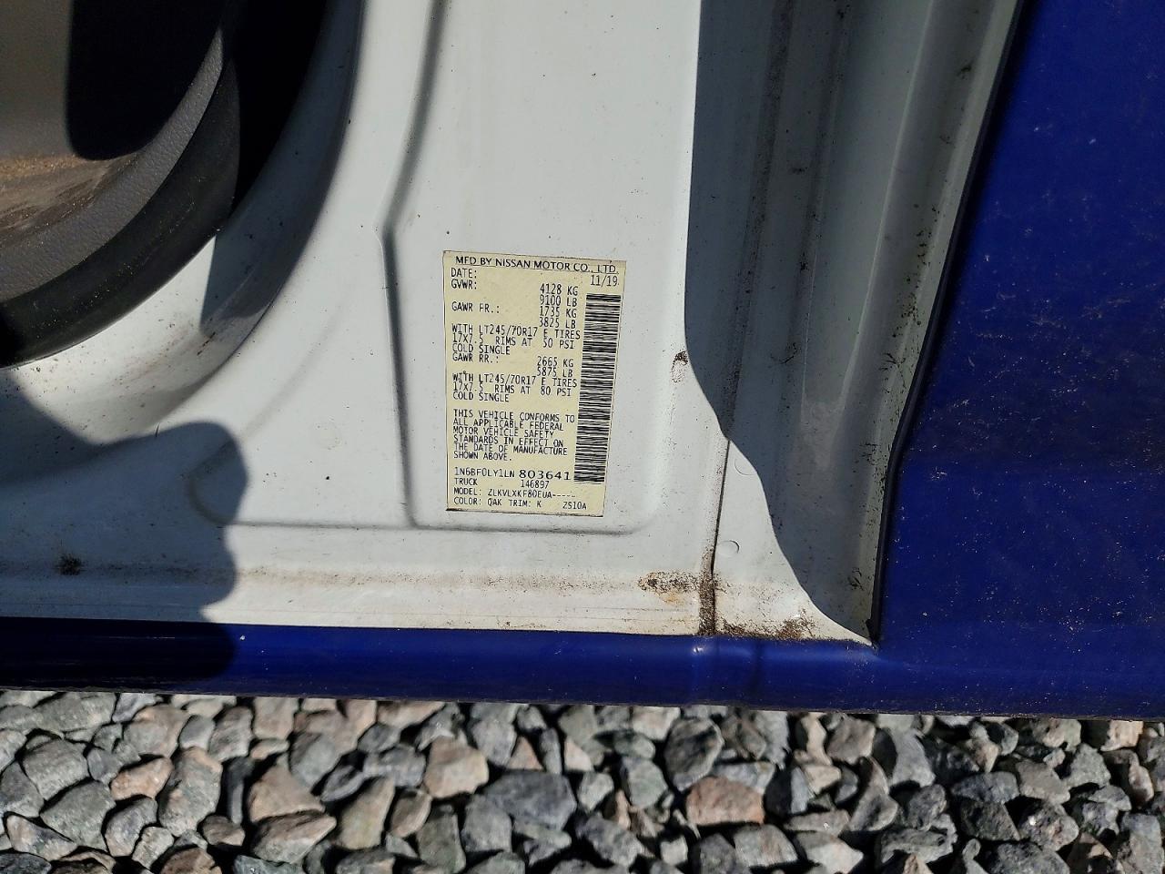 2020 Nissan NV 2500 Utility / Service Van