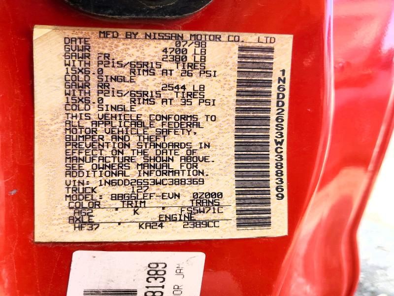 1998 Nissan Frontier King cab xe