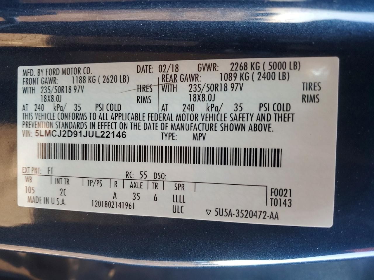 2018 Lincoln Mkc Select