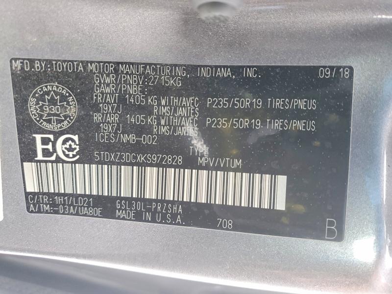 2019 Toyota Sienna se