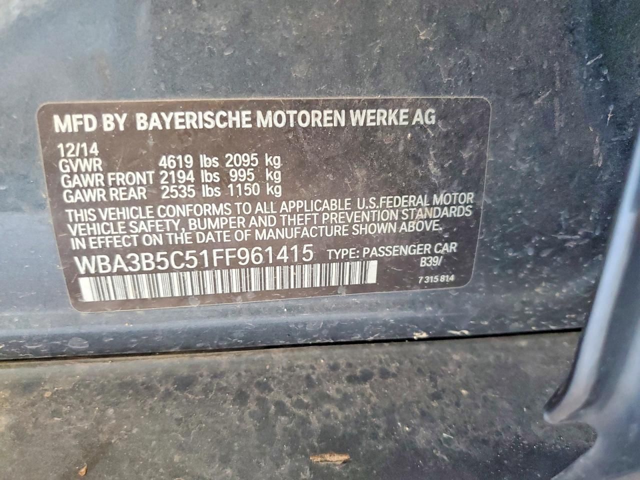 2015 BMW 328 xi Sulev