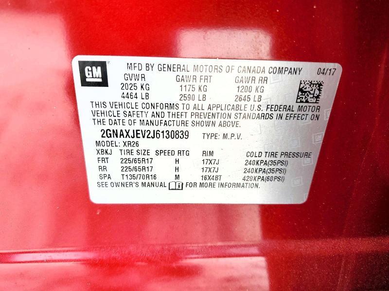 2018 Chevrolet Equinox lt