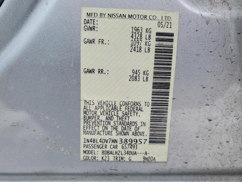 2021 Nissan Altima 2.5 sv