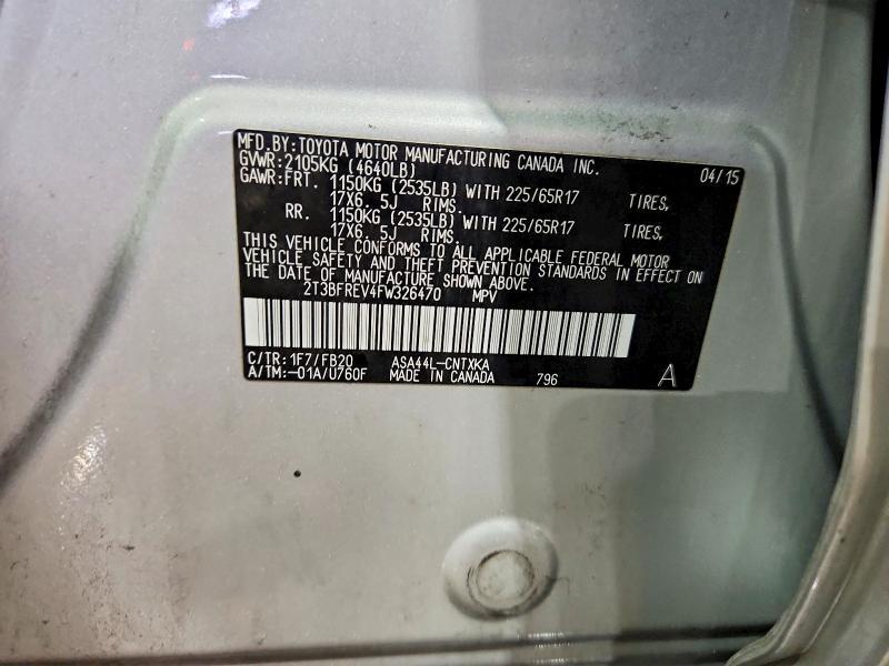 2015 Toyota Rav4 le