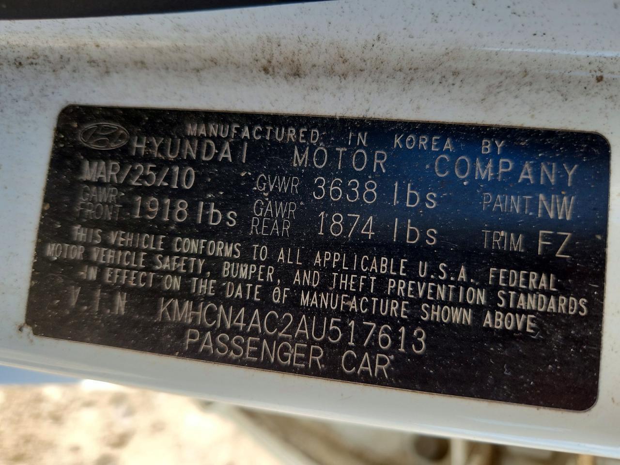 2010 Hyundai Accent gls