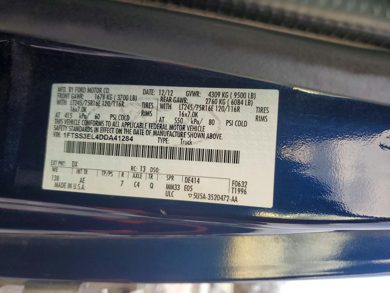 2013 Ford E350 Utility / Service Van