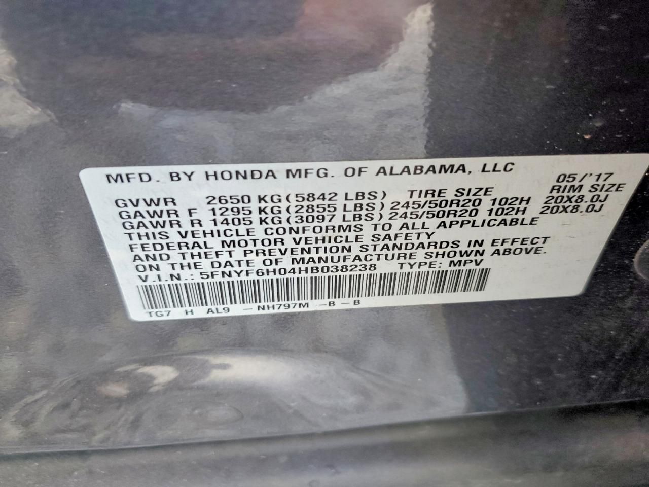 2017 Honda Pilot Elite