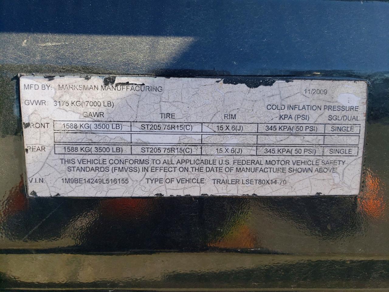 2009 Marksanmfg 2009 Marksman Manufacuring LSET80X40-70 Utility TR