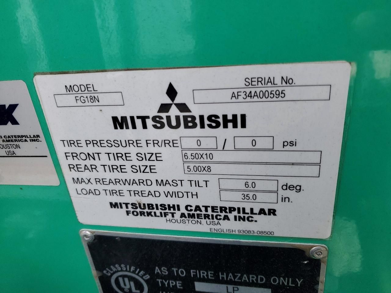 2018 Mitsubishi Forklift-Forklift