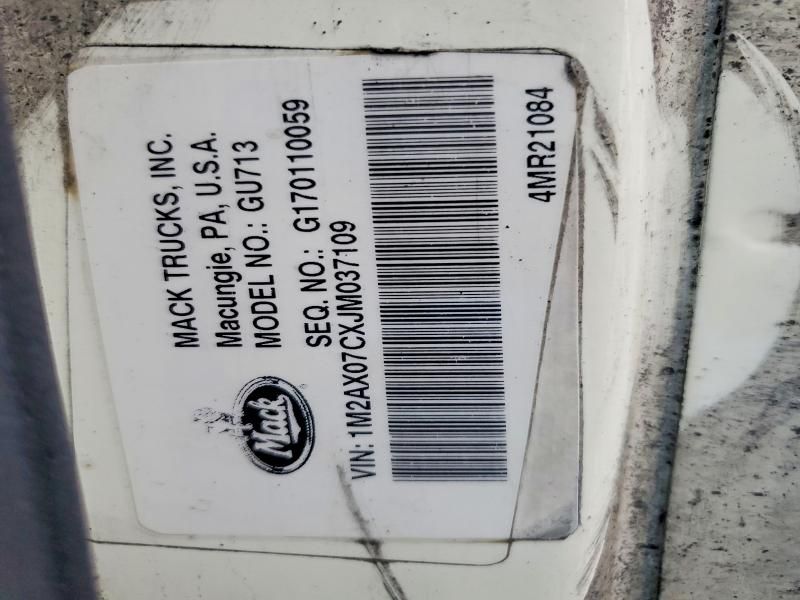 2018 Mack GU713 Dump Truck