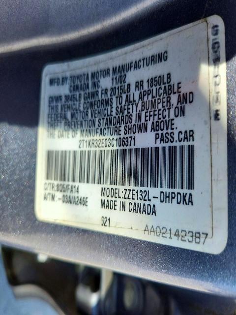 2003 Toyota Corolla Matrix xr