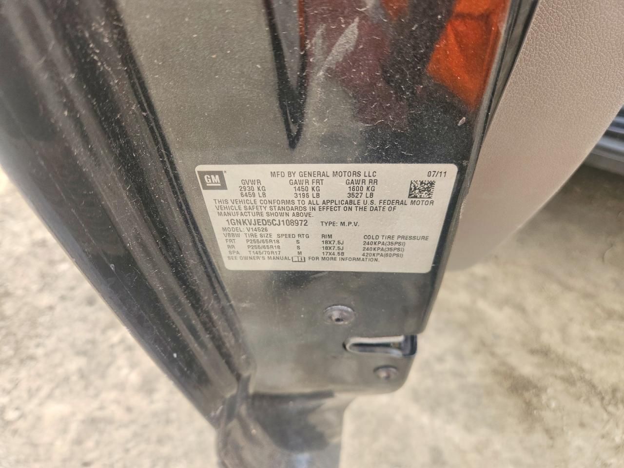 2012 Chevrolet Traverse lt