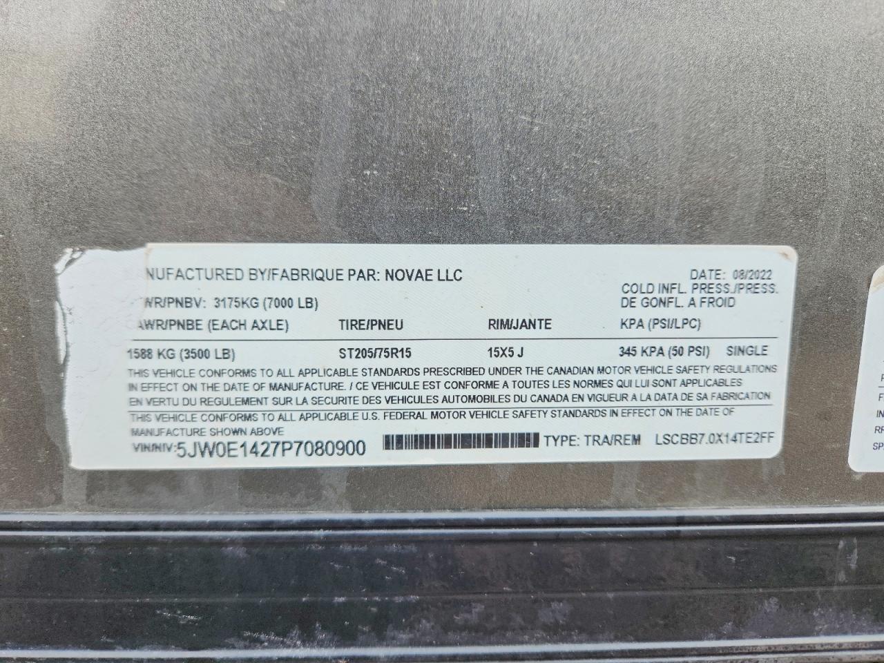 2023 Novae LSCBB7.0X14TE2FF Enclosed Cargo Trailer