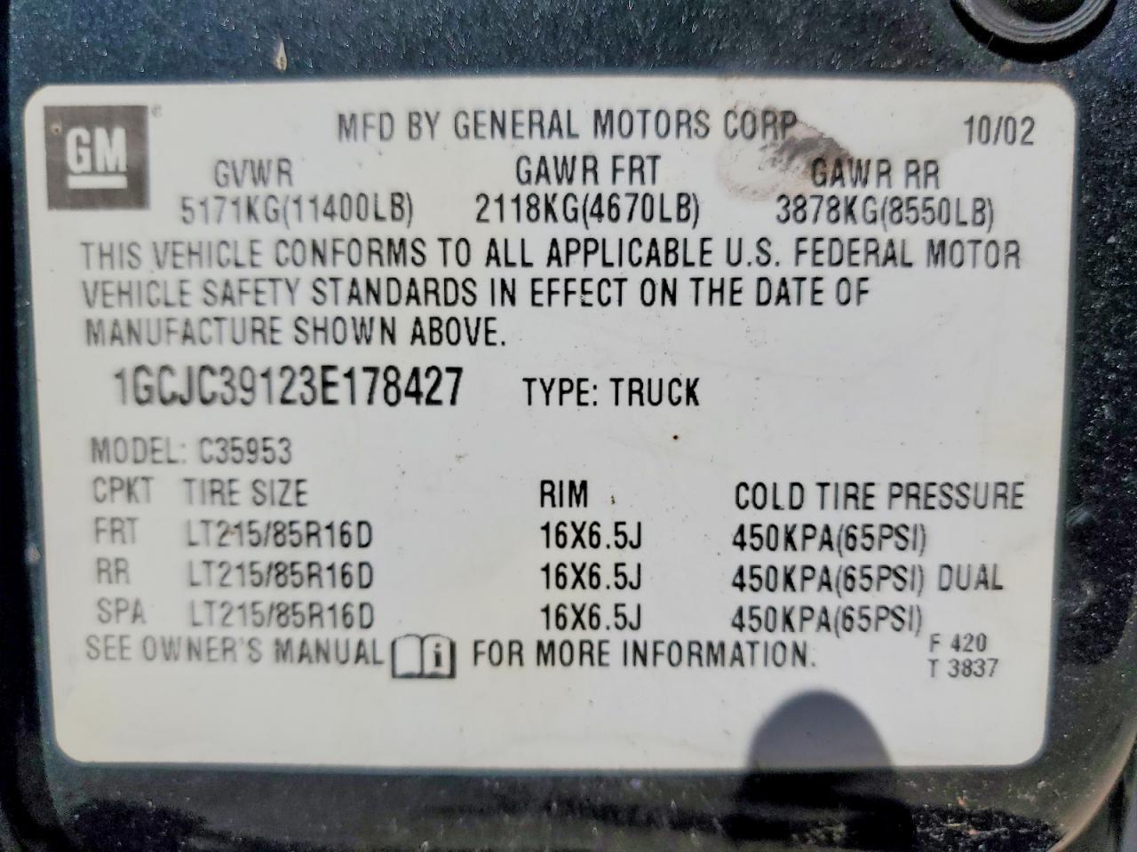 2003 Chevrolet Silverado C3500