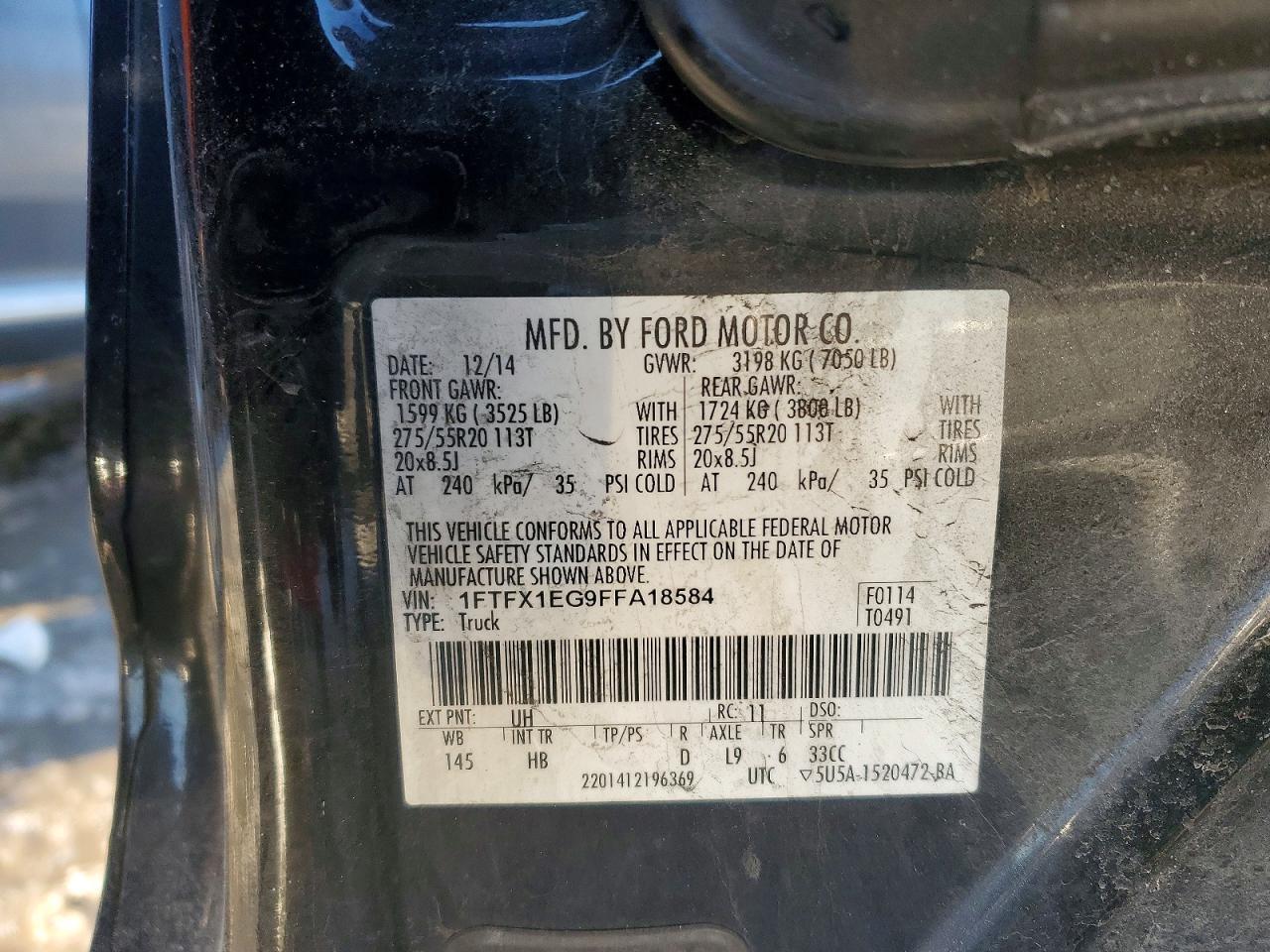 2015 Ford F150 Super cab