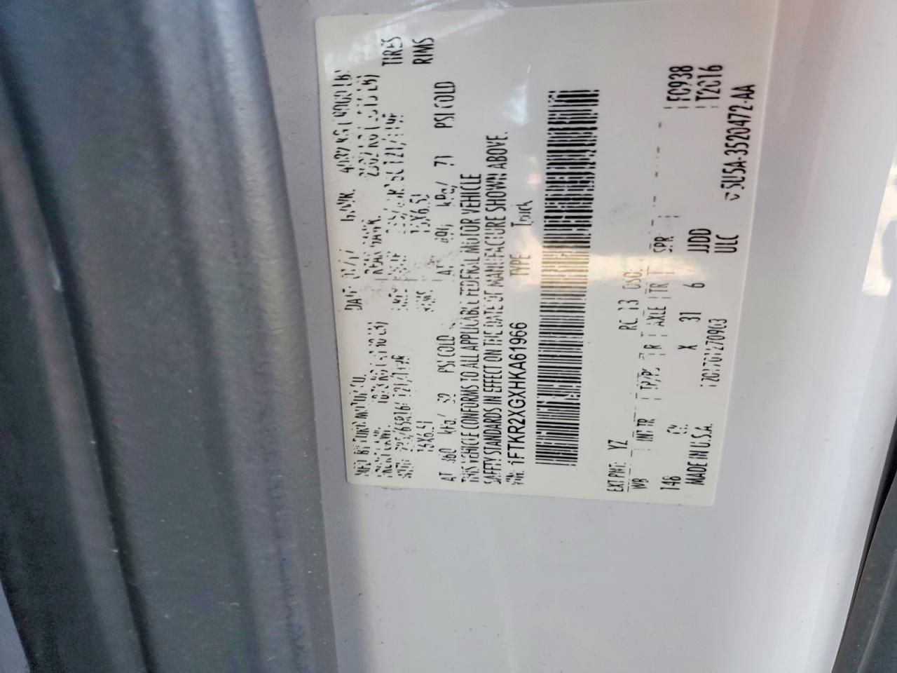 2017 Ford Transit T-250 Utility / Service Van