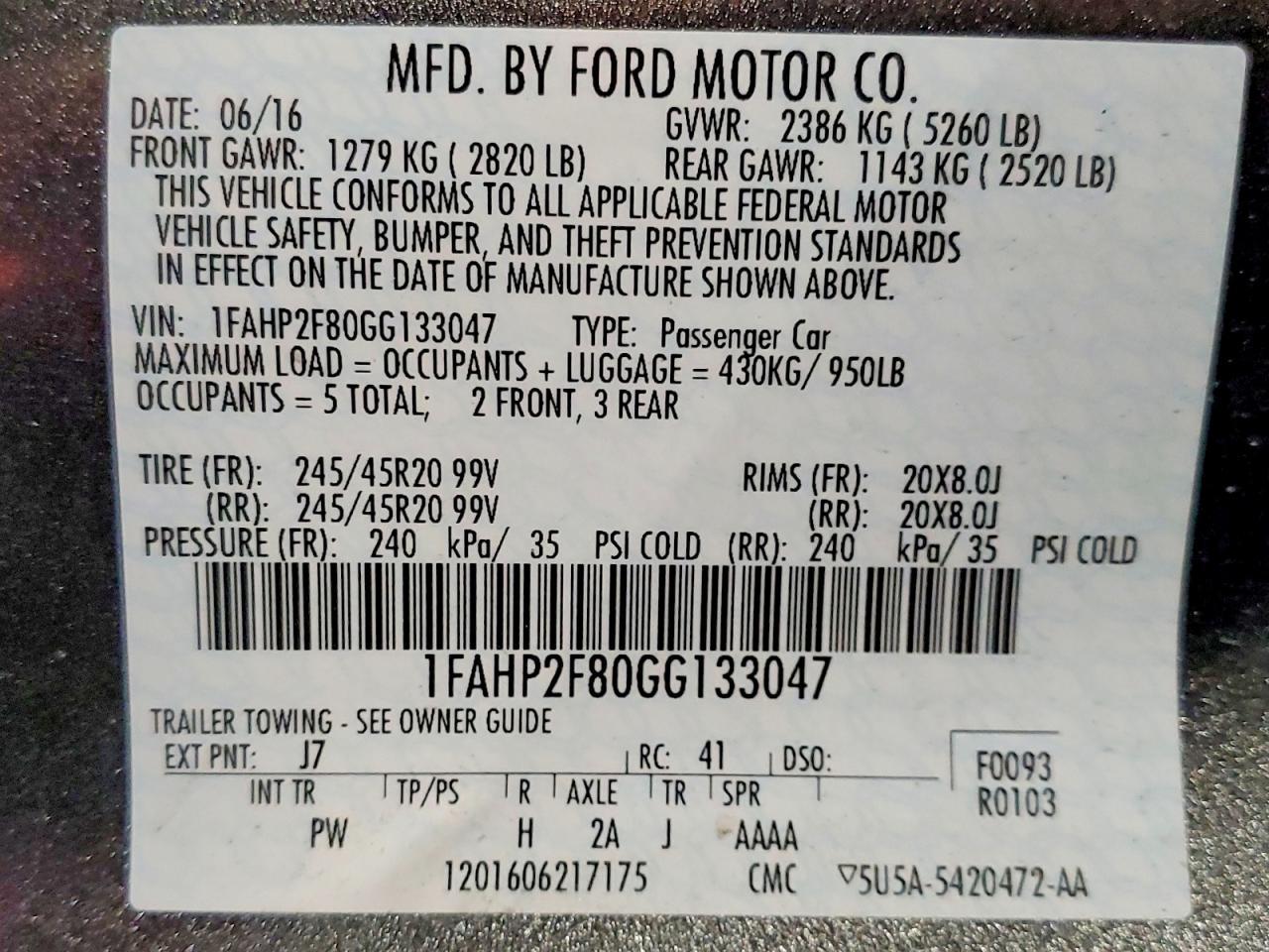 2016 Ford Taurus Limited