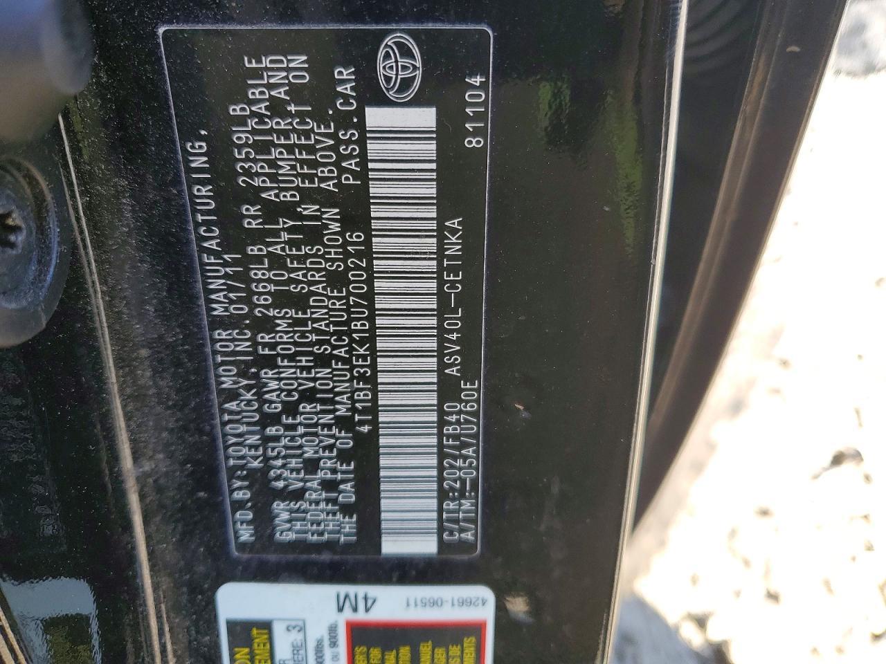 2011 Toyota Camry le