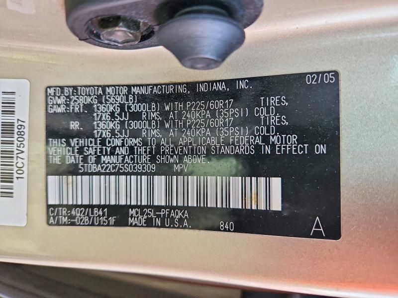 2005 Toyota Sienna xle