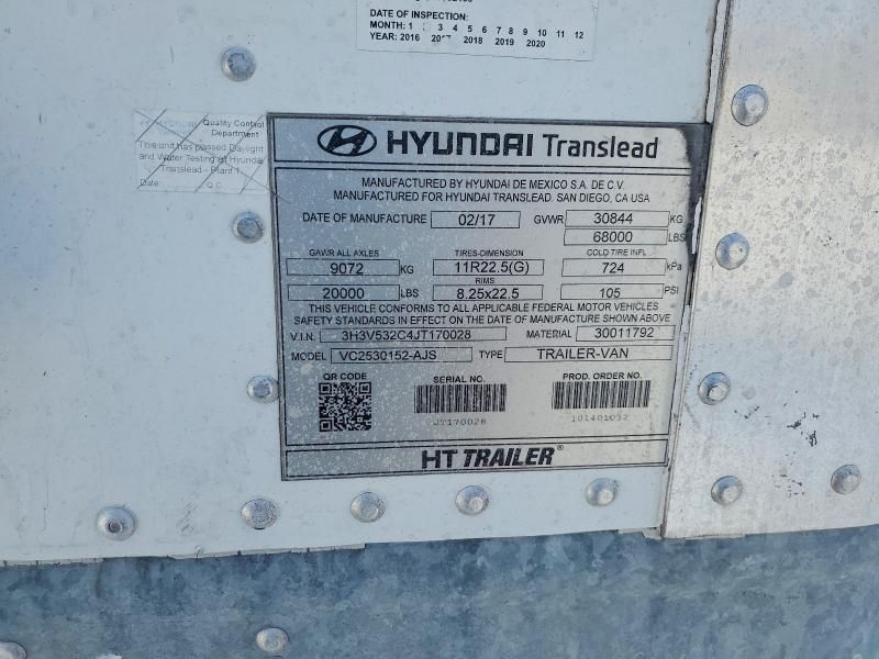 2018 Hyundai Translead-dry van Trailer