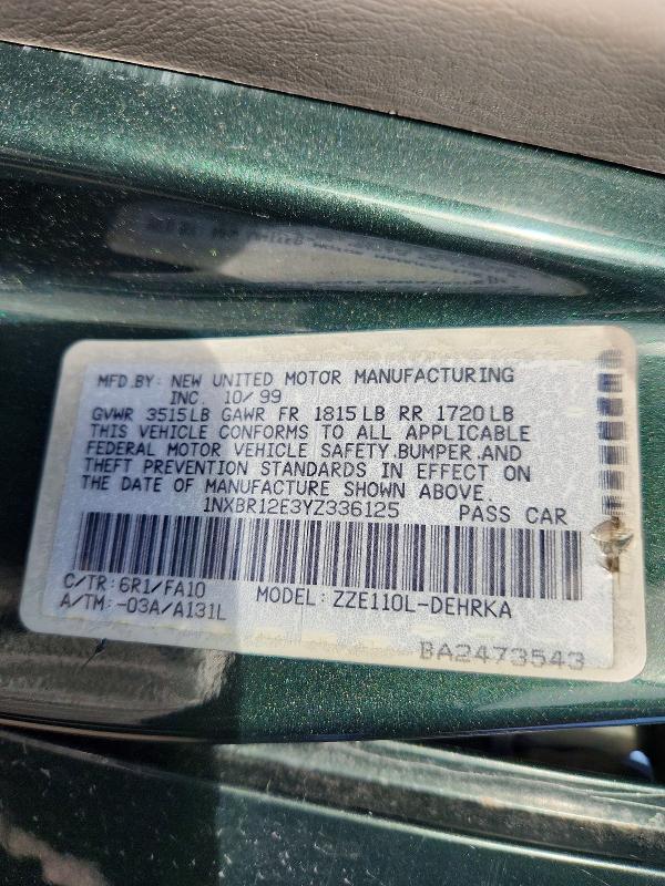 2000 Toyota Corolla ve
