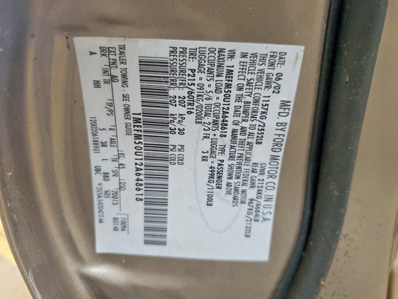 2002 Mercury Sable gs