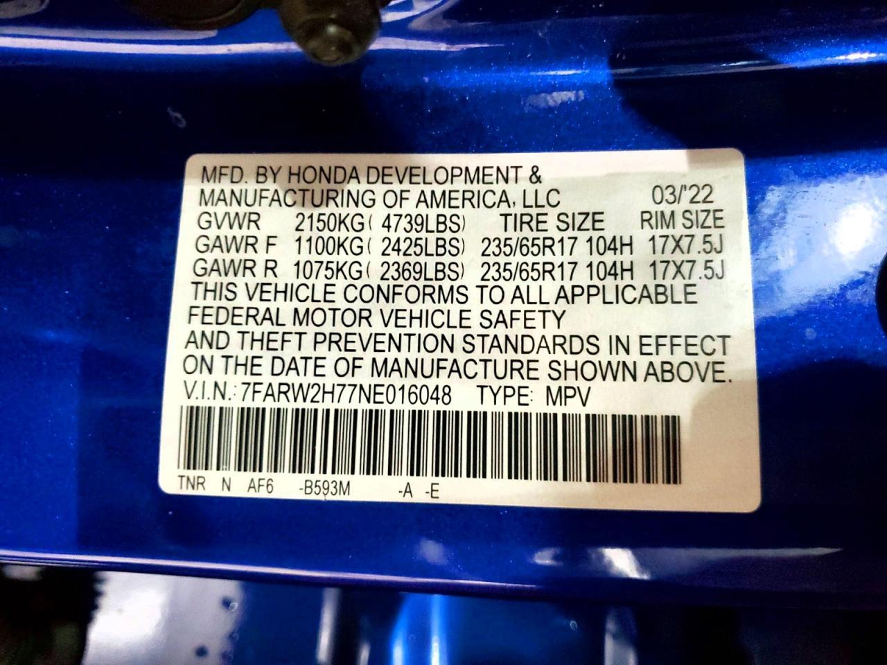2022 Honda Cr-v se