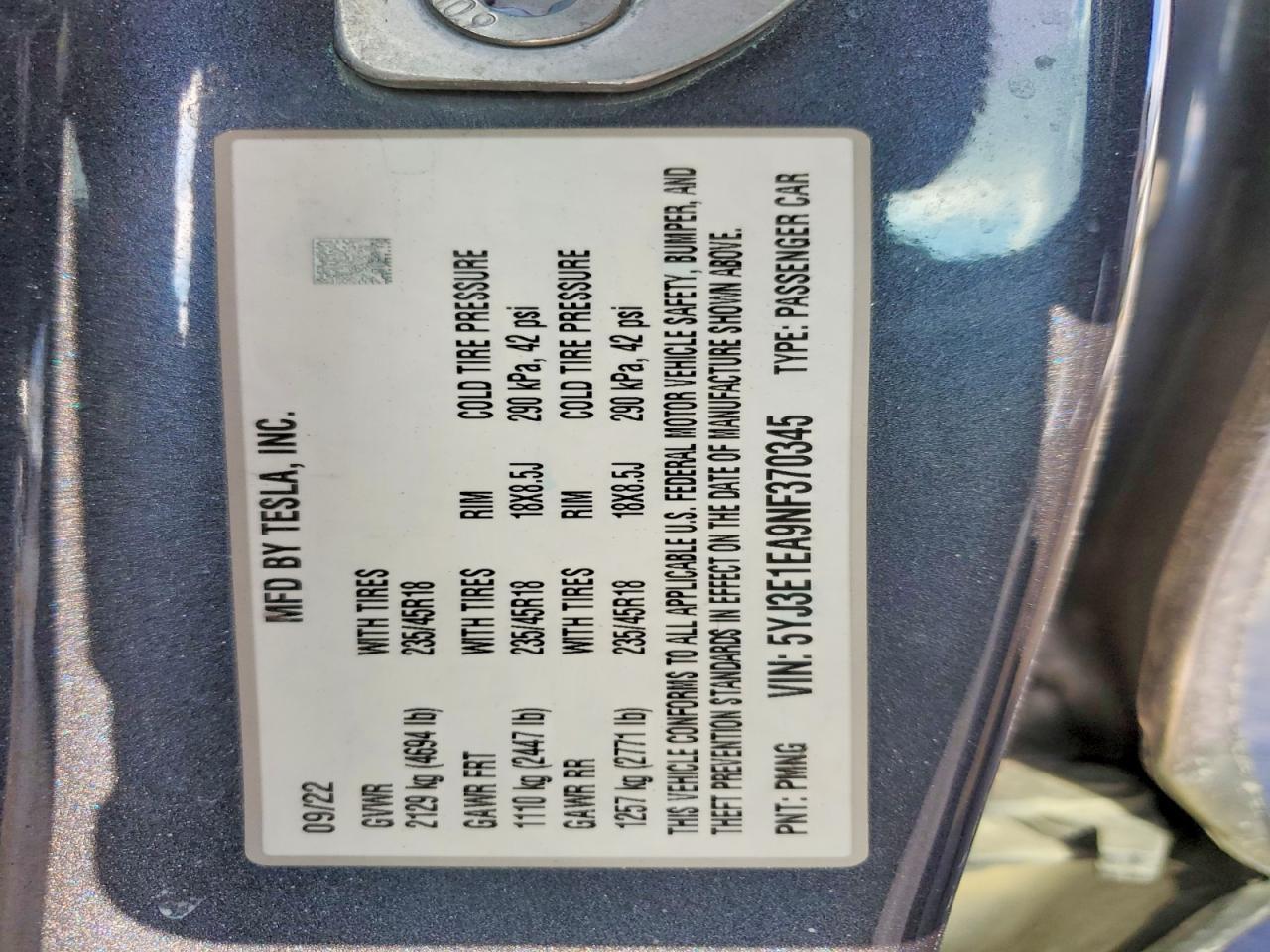 2022 Tesla Model 3