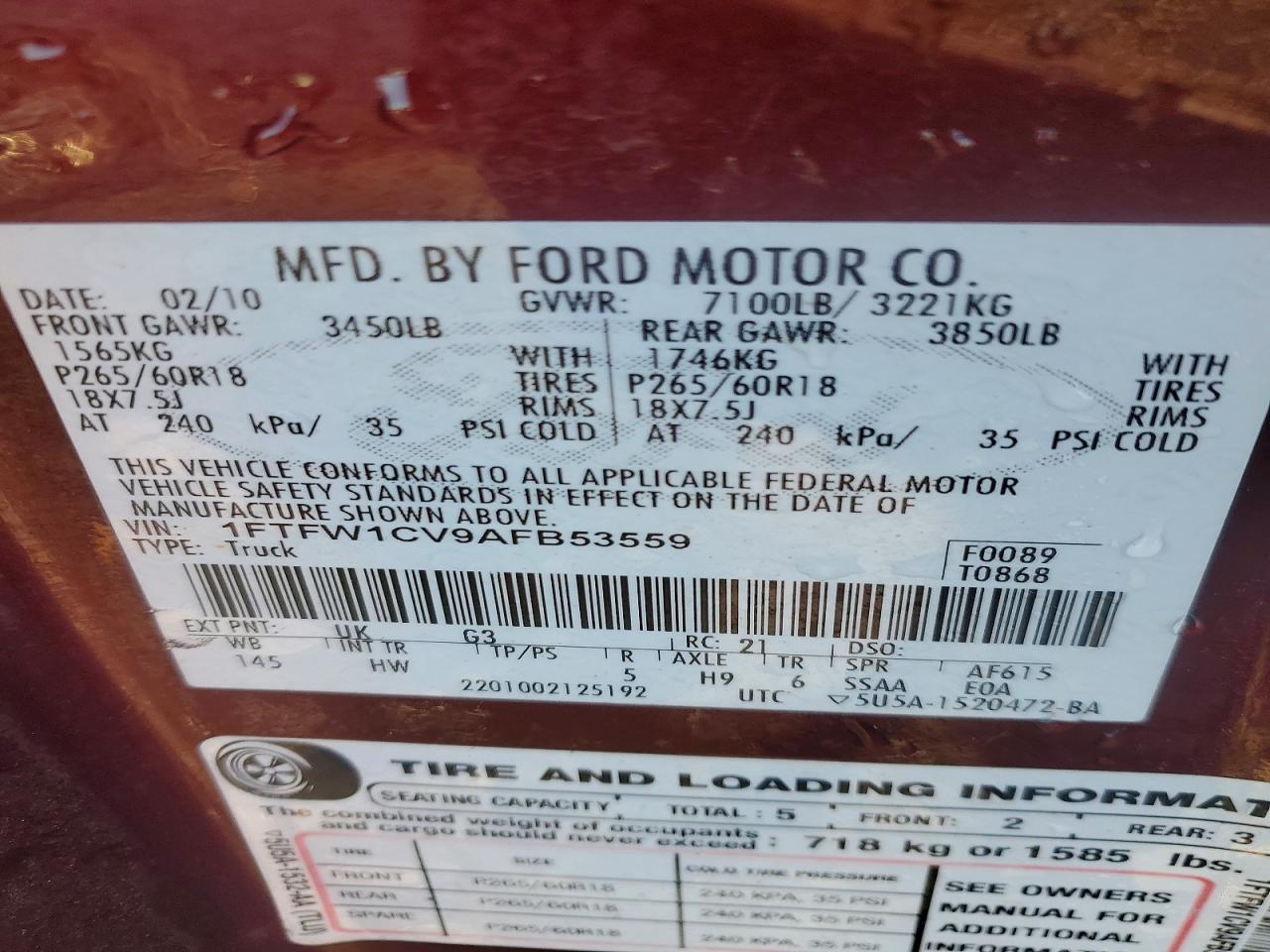 2010 Ford F150 Supercrew